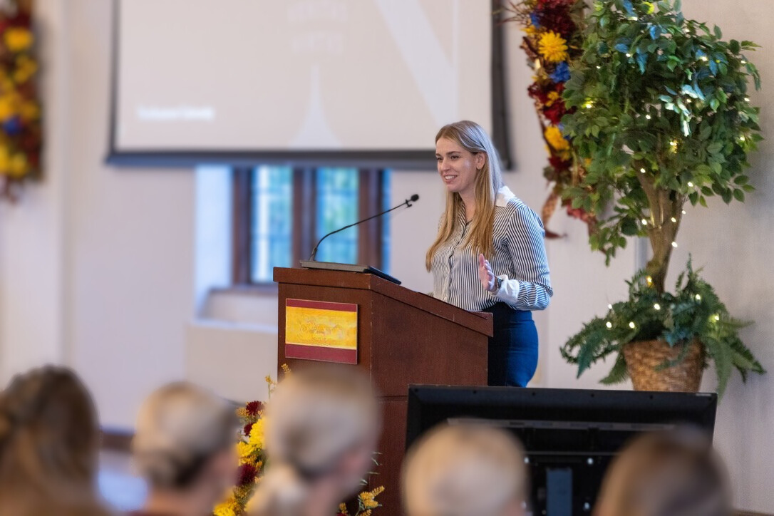 Annika speaking at Gannon University